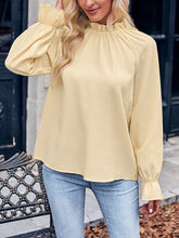 Ladies new casual solid color ruffle sleeve top