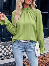 Ladies new casual solid color ruffle sleeve top