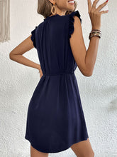 Women's New Feifei Sleeve Solid Color Short Dress