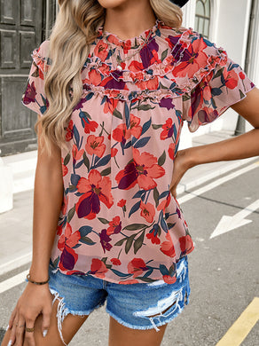 Women's new casual printed short-sleeved tops
