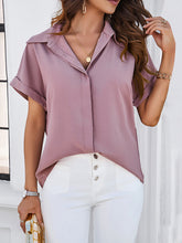 New spring and summer temperament casual solid color stand collar shirt