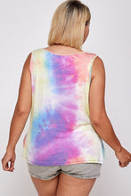 Tie Dye Tank With Studded Detail, Loose Fit, Easy Casual Wear
