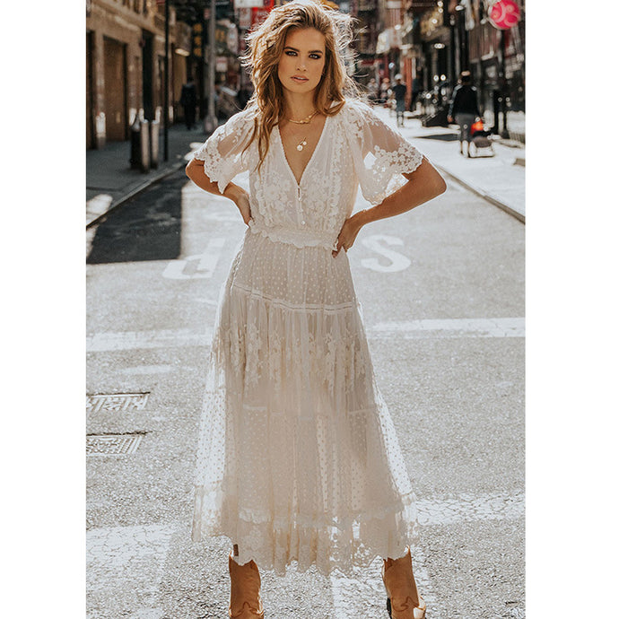 Bohemian Casual Resort Dress Short Skirt