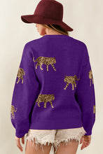 BiBi Tiger Pattern Long Sleeve Sweater