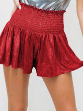 Women's Smocked Pull-on Glitter Shorts