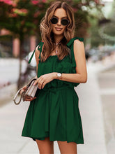 Women's Solid Color Honey Tie Shoulder Mini Dress