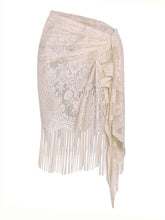 Women's hollow beach lace fringed blouse skirt