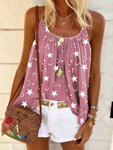 Casual V-neck star print vest camisole top