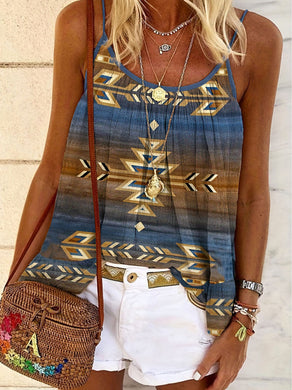 Women's Knit Casual Ethnic Aztec Camisole
