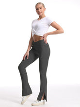 Slit Micro High Waist Elastic Hip Lifting Abdomen Dance Casual Sports Trousers