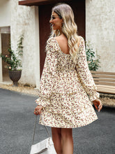 New women's temperament elegant square neck skirt floral dress