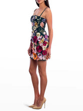 New women's three-dimensional flower embroidery suspender dress skirt