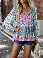 Bohemian casual style cotton printed long-sleeved shirt for women