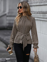 Women's Long Sleeve Slim Leopard Print Shirt