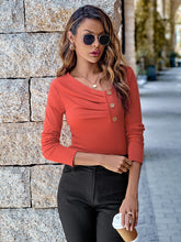 Casual solid color slim long sleeve knitted top