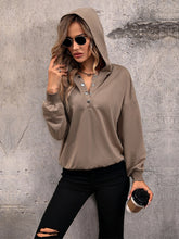 Women's solid color knitted long hooded sweatshirt