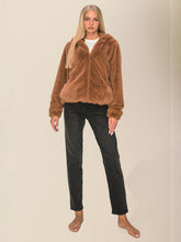 Women's loose hooded zipper plush jacketRP0023533