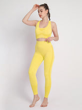 Women's Seamless Dotted Two-piece Peach Hip Trousers Racerback Bra Vest Sports Suit