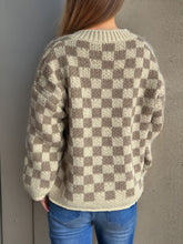 Checkered Button Up Round Neck Cardigan