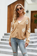 Flower Pattern Button Front Cardigan