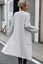 Dropped Shoulder Long Sleeve Cardigan with Pocket