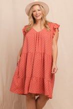 Dot Jacquard Babydoll Tiered Dress