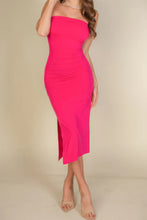 Solid Bodycon Split Hem Tube Dress