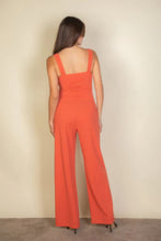 Notched neck cami jumpsuit