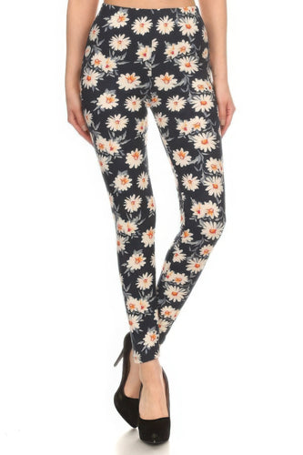 Multi-Color Printed Knit Leggings in Super Soft Peach Skin Fabric