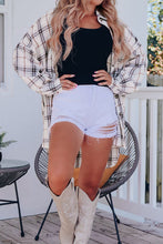 Plaid Button Up Long Sleeve Shacket