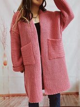 Open Front Long Sleeve Cardigan with Pockets