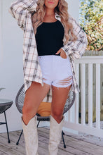 Plaid Button Up Long Sleeve Shacket