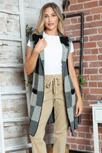 Plaid Lapel Collar Sleeveless Cardigan