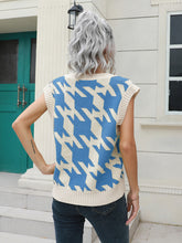 Women's thousand bird check V-neck vest sweater