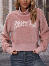 Women's round neck pullover long sleeve letter embroidered ice cream pink sweatshirt