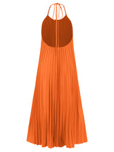 New A-hem pleated beach vacation long dress