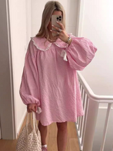 New style shirt doll collar long sleeve versatile lantern sleeve dress