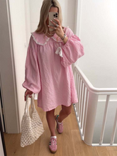 New style shirt doll collar long sleeve versatile lantern sleeve dress