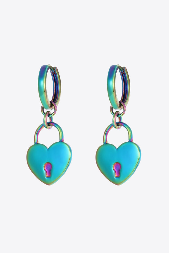 Multicolored Heart Drop Earrings