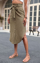 Women's Fashion Irregular Skirt Solid Color High Waist Skirt