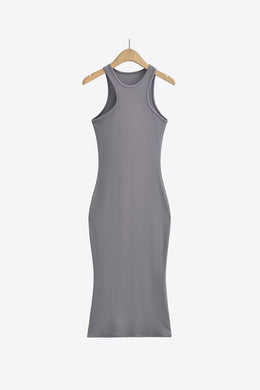 Round Neck Sleeveless Midi Dress