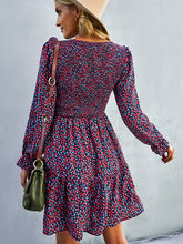 Women's round neck long sleeve versatile Floral Dress