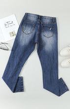 Women's Long Ripped Printed Casual Jeans