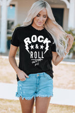 ROCK & ROLL Graphic Round Neck Short Sleeve Tee
