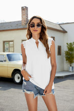 Lace Trim Notched Neck Tank