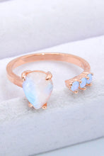 18K Rose Gold-Plated Moonstone Open Ring