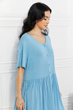 Yelete Full Size Oh Sweet Spring Button Up Flare Dress