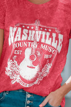 NASHVILLE COUNTRY MUSIC Graphic Round Neck Tee Shirt