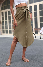 Women's Fashion Irregular Skirt Solid Color High Waist Skirt