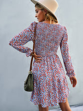 Women's round neck long sleeve versatile Floral Dress